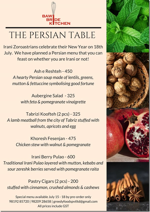 The Persian Table: Kadimi New Year Food Orders from Bawi Bride Kitchen