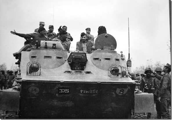 On an Armoured Personnel Carrier