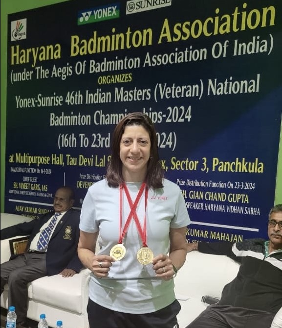Naheed Divecha Wins Badminton Gold Medals at the Indian Masters 2024