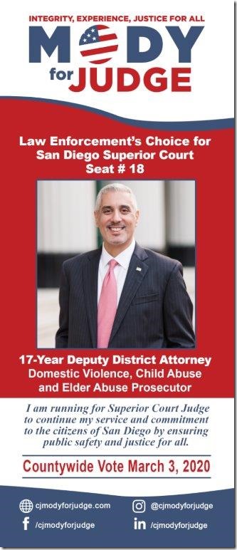 CJ Mody - Campaign Postcard - Side 1