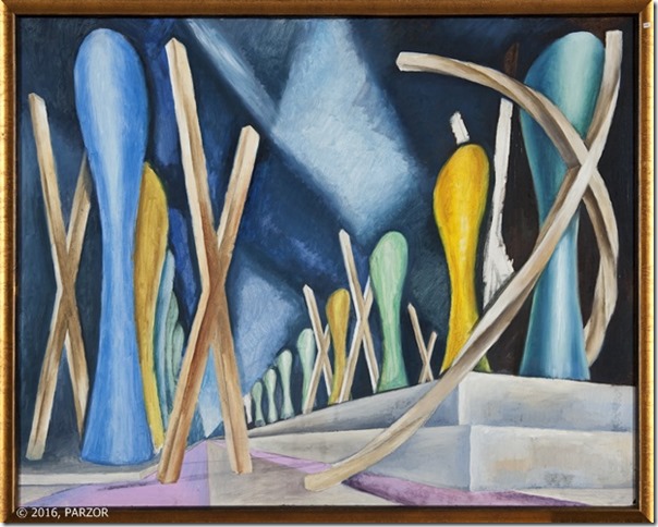 Homi Bhabha's Oil on Canvas. Abstract, courtesy TIFR, Mumbai
