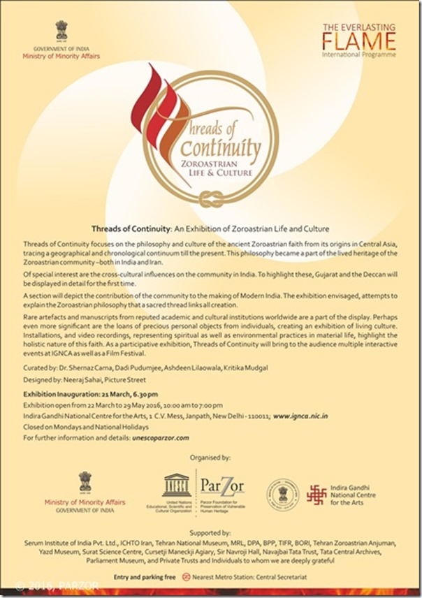 Threads of Continuity: An Exhibition of Zoroastrian Life and Culture
