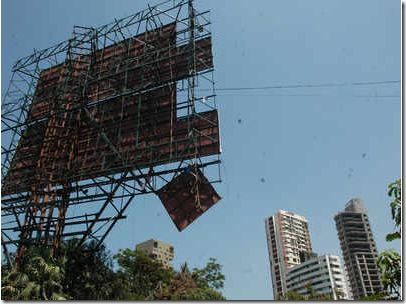 Hoarding At Doongarwadi in Mumbai pulled down