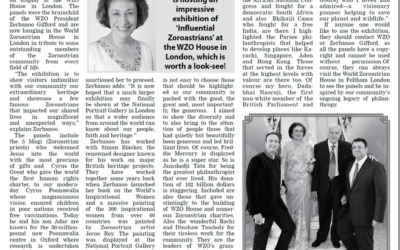 Exhibition: Influential Zoroastrians Exhibition at WZO House in London