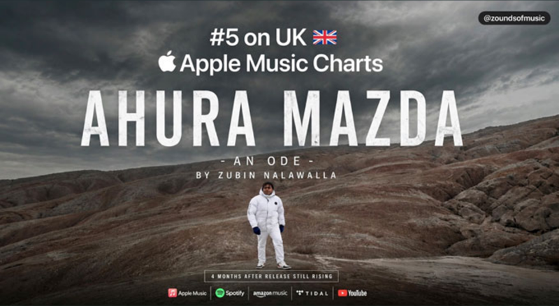 Zubin Nalawalla&rsquo;s &ldquo;Ahura Mazda &ndash; An Ode&rdquo; Enters Top 5 on UK Apple Music Charts
