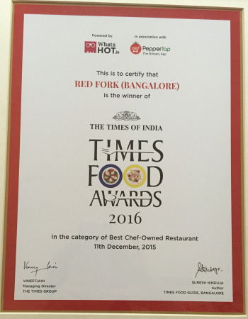 Xerxes Bodhanwala Wins Times Food Award 2016